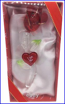 Red Crystal Rose Gift I LOVE YOU Ornament Wife Girlfriend Anniversary FIANCEE