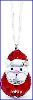 Rocking Santa Claus Ornament For Hanging on a Tree or for Display Clear Crystal