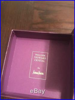 SIGNED WILLIAM YEOWARD CRYSTAL CHRISTMAS ORNAMENT 1999 with Newman Marcus Box