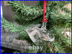 STEUBEN DOVE Glass Bird Holiday Christmas Ornament Rare #9023