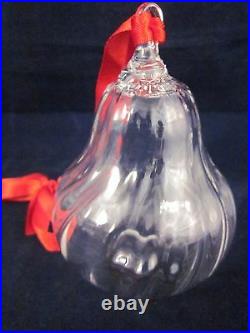 STEUBEN GLASS Christmas Holiday Set of 4 Ornaments Acorn Pinecone Pear Apple BOX