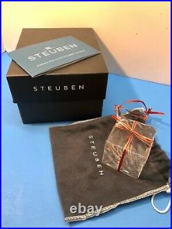 STEUBEN GLASS Vintage 1999 Christmas Ornament PRESENT GIFT. With Box