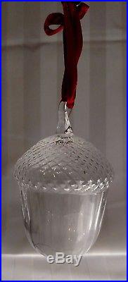 STEUBEN Glass ACORN Crystal Christmas Ornament Rare Holiday Gift Present w Box