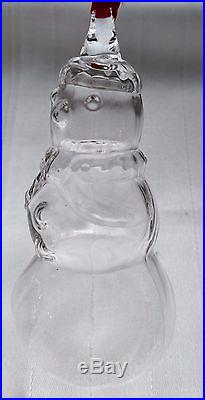 STEUBEN Glass SNOW MAN Crystal Christmas Ornament Frosty's long-lost brother