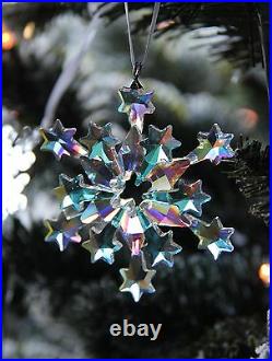 SWAROVSKI 2004 snowflake ornament AB POLAR COATING, CUSTOMIZED for mega tree