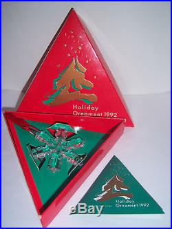 SWAROVSKI CRYSTAL 1992 CHRISTMAS ORNAMENT Snowflake ORIGINAL BOX Ltd Ed E401 QQ