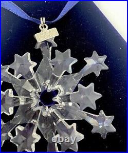 SWAROVSKI CRYSTAL CHRISTMAS STAR ORNAMENT SET OF 3 2004 RETIRED in BOX SWAN MARK