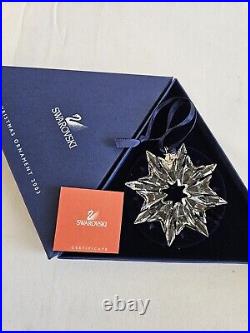 SWAROVSKI CRYSTAL LARGE 2003 ANNUAL SNOWFLAKE STAR ORNAMENT. Rare Christmas Tree