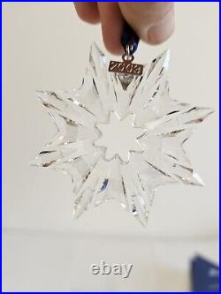 SWAROVSKI CRYSTAL LARGE 2003 ANNUAL SNOWFLAKE STAR ORNAMENT. Rare Christmas Tree