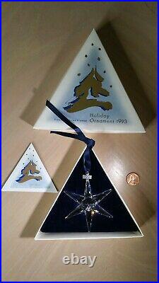 SWAROVSKI CRYSTAL STAR SNOWFLAKE CHRISTMAS ORNAMENT 1993 with BOX BOOKLET