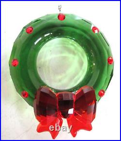 SWAROVSKI Christmas Holiday WREATH ORNAMENT Colorful Crystal in Box