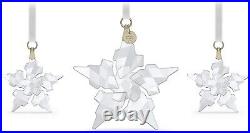 SWAROVSKI Christmas Ornament, 2021 Annual Edition, Set of 3, Clear Crystal NIB