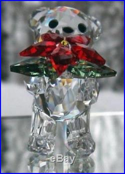 SWAROVSKI Crystal 2012 Christmas Kris Bear w Poinsettia Figurine New in Box