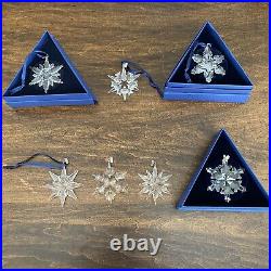 SWAROVSKI Crystal Christmas Ornament Set 2006-2012 Set of 7 Annual Snowflakes