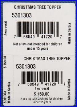 SWAROVSKI Crystal Christmas Tree Topper Finial (#5301303) Mint & New in Box