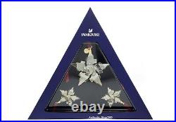 SWAROVSKI Gold Crystal Festive Annual Edition 2021 Ornament Set 3 Stars 5597133