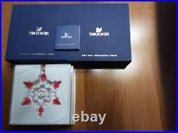 SWAROVSKI HOLIDAY Ornament- 2010- Austrian Crystal Snowflake withRED tips- NEW-NIB