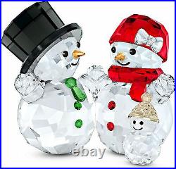 SWAROVSKI Joyful Christmas Snowman Family Crystal Figurine