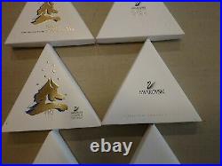 SWAROVSKI Set 1993-2000 Annual Snowflake Crystal Christmas Ornament s in Boxes