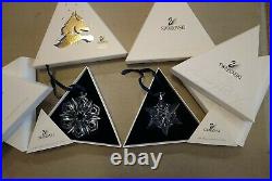 SWAROVSKI Set 1993-2000 Annual Snowflake Crystal Christmas Ornament s in Boxes