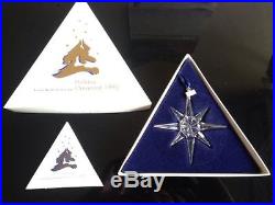 SWAROVSKI Silver Crystal Star 1995 Christmas Tree OrnamentMINT BOX & CERT