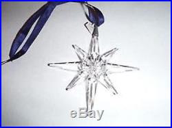 SWAROVSKI Silver Crystal Star 1995 Christmas Tree OrnamentMINT BOX & CERT