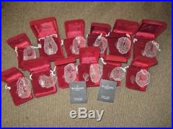 Set Of 12 Waterford Crystal 12 Days Of Christmas Ornaments NIB