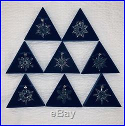 Set Of 8 Swarovski Crystal Snowflake Limited Edition, Christmas Ornaments 02-09