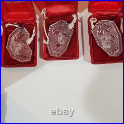 Set of 10 WATERFORD CRYSTAL DAYS OF CHRISTMAS ANNUAL ORNAMENTS IN BOXES