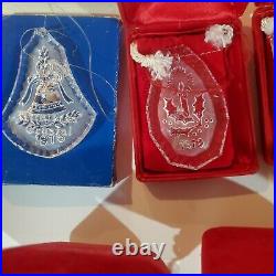 Set of 10 WATERFORD CRYSTAL DAYS OF CHRISTMAS ANNUAL ORNAMENTS IN BOXES