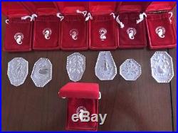 Set of 12 Waterford Crystal 12 Days of Christmas Ornaments incl. 1982 Lot Of 13