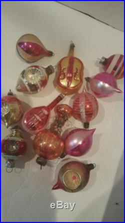 Shiny Brite Vintage 60 Christmas Ornaments Large Lot Germany Poland Mercury rare