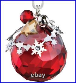 Sparkling Swarovski Christmas Red Crystal Ornament Light Siam Satin Ball New