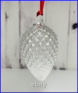 Steuben Clear Crystal Pine Cone Christmas Ornament