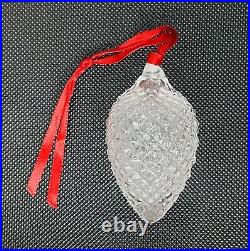 Steuben Clear Crystal Pine Cone Christmas Ornament