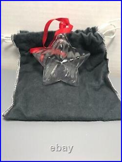 Steuben Crystal Star Christmas Ornament Original Box and Cloth Pouch # 9270