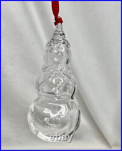 Steuben Snowman Christmas Crystal Ornament 88623
