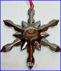 Superb BACCARAT NOEL Snowflake Ornament #2804665 Lead Crystal Yellow 2013 NIB