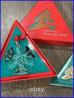 Swarovski 1992 Christmas Crystal Ornament RETIRED, US version w COA, Super Rare