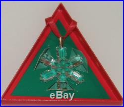 Swarovski 1992 Snowflake Crystal Christmas Ornament Orig Ribbon, Box