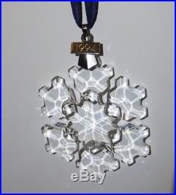 Swarovski 1994 Star Crystal Annual Snowflake Christmas Ornament 181632 MINT COA