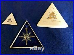 Swarovski 1995 Annual Christmas Snowflake / Star Crystal Ornament COA/ BOX