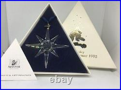 Swarovski 1995 Christmas Star Snowflake Ornament 194700 With Certificate Mint