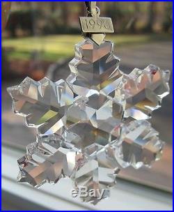 Swarovski 1996 Annual Snowflake Crystal Christmas Ornament Swan Signed & Box