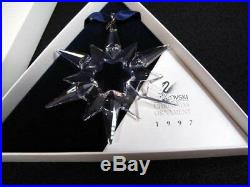 Swarovski 1997 Annual Christmas Snowflake / Star Crystal Ornament COA