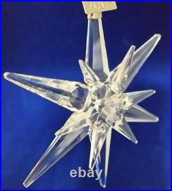 Swarovski 2005 Clear Crystal Large Annual Snowflake Star Ornament withBox & Sleeve