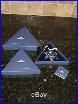 Swarovski 2010 Crystal Snowflake Christmas Ornament With Original Boxes
