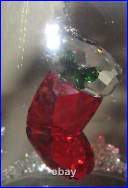 Swarovski 2020 Dillards Exclusive LE Crystal Bell with Christmas Stocking Ornament