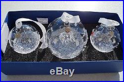 Swarovski 5223282 Christmas Ball Ornament Set 2016 Authentic, New
