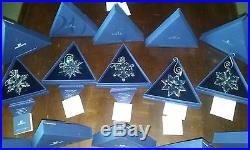 Swarovski Annual Crystal Christmas Ornaments years 2005 thru 2015
